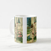 Vintager Viktorianischer Valentinstag, Angel Herz Kaffeetasse (Vorderseite Links)