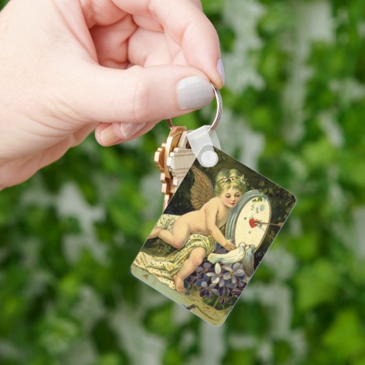 Vintager Viktorianischer Valentinstag, Angel Liebe Schlüsselanhänger (Hand)