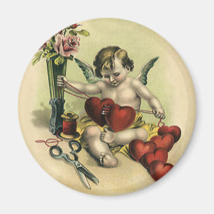 Vintager Viktorianischer Valentinstag Angel Seamst Magnet