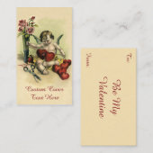 Vintager Viktorianischer Valentinstag Angel Seamst Mitteilungskarte (Vorne/Hinten)