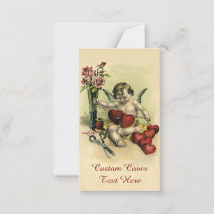 Vintager Viktorianischer Valentinstag Angel Seamst Mitteilungskarte