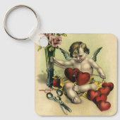 Vintager Viktorianischer Valentinstag Angel Seamst Schlüsselanhänger (Vorderseite)