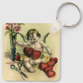 Vintager Viktorianischer Valentinstag Angel Seamst Schlüsselanhänger (Rückseite)