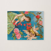 Vintager Viktorianischer Valentinstag Angels & Her Puzzle (Horizontal)