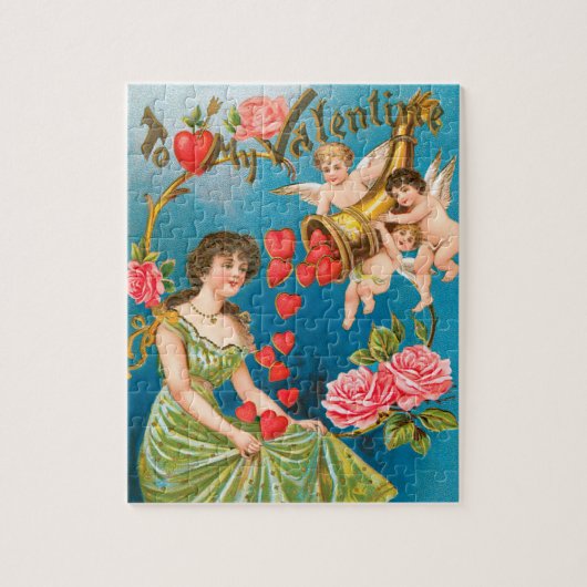 Vintager Viktorianischer Valentinstag Angels & Her Puzzle (Vertikal)
