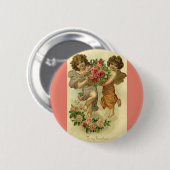 Vintager Viktorianischer Valentinstag, Angels Rose Button (Vorne & Hinten)