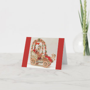 Vintager viktorianischer Valentinstag, Auto mit Feiertagskarte