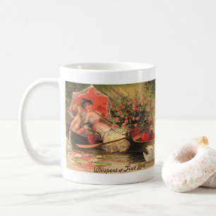 Vintager Viktorianischer Valentinstag Cherub mit H Kaffeetasse
