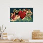 Vintager Viktorianischer Valentinstag Cherubs im H Poster (Küche)