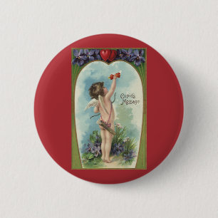 Vintager Viktorianischer Valentinstag, Cupid-Botsc Button
