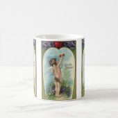 Vintager Viktorianischer Valentinstag, Cupid-Botsc Kaffeetasse (Mittel)