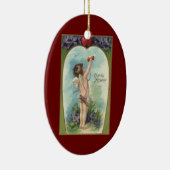 Vintager Viktorianischer Valentinstag, Cupid-Botsc Keramikornament (Rechts)