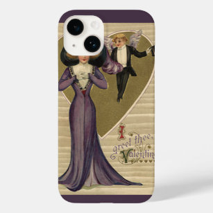 Vintager Viktorianischer Valentinstag, Dame in Lil Case-Mate iPhone 14 Hülle