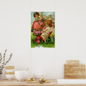 Vintager Viktorianischer Valentinstag Engel Herzli Poster (Küche)