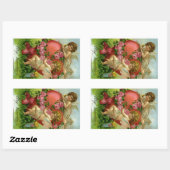 Vintager Viktorianischer Valentinstag Engel Herzli Rechteckiger Aufkleber (Blatt)