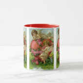 Vintager Viktorianischer Valentinstag Engel Herzli Tasse (Zentrum)