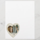 Vintager Viktorianischer Valentinstag, Engel w Let Flyer (Hinten)