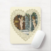 Vintager Viktorianischer Valentinstag, Engel w Let Mousepad (Mit Mouse)