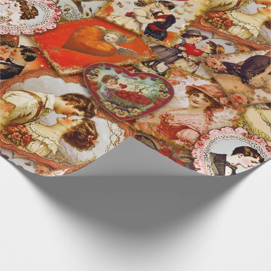 Vintager Viktorianischer Valentinstag Geschenkpapier (Ecke)