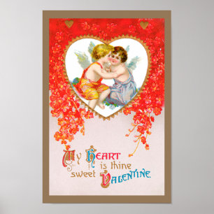 Vintager Viktorianischer Valentinstag, Herbergen i Poster