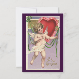 Vintager Viktorianischer Valentinstag Herzklopfen Einladung