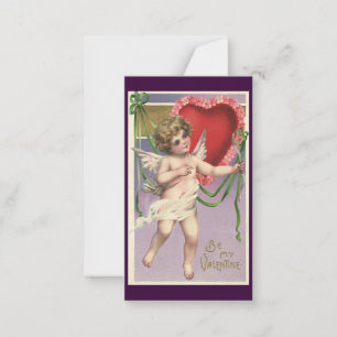Vintager Viktorianischer Valentinstag Herzklopfen Mitteilungskarte
