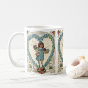 Vintager Viktorianischer Valentinstag, Herzkranz Kaffeetasse