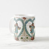 Vintager Viktorianischer Valentinstag, Herzkranz Kaffeetasse (Vorderseite Links)