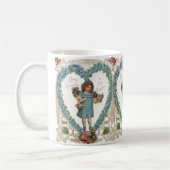 Vintager Viktorianischer Valentinstag, Herzkranz Kaffeetasse (Links)