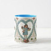 Vintager Viktorianischer Valentinstag, Herzkranz Tasse (Zentrum)