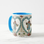 Vintager Viktorianischer Valentinstag, Herzkranz Tasse (Vorderseite Links)