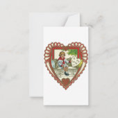 Vintager Viktorianischer Valentinstag, Junge im He Mitteilungskarte (Rückseite)