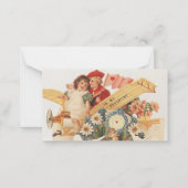 Vintager Viktorianischer Valentinstag, Kinder im F Mitteilungskarte (Rückseite)