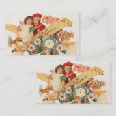 Vintager Viktorianischer Valentinstag, Kinder im F Mitteilungskarte (Vorne/Hinten)