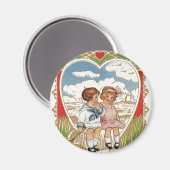 Vintager Viktorianischer Valentinstag Kinder im He Magnet (Vorderseite/Rückseite)