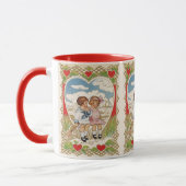 Vintager Viktorianischer Valentinstag Kinder im He Tasse (Links)
