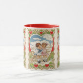 Vintager Viktorianischer Valentinstag Kinder im He Tasse (Zentrum)