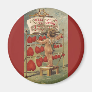 Vintager Viktorianischer Valentinstag, Kupid und H Magnet