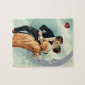 Vintager Viktorianischer Valentinstag Kuss auf dem Puzzle (Horizontal)