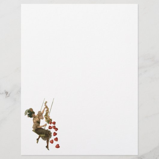 Vintager Viktorianischer Valentinstag, Lady auf Sw Flyer (Vorne)