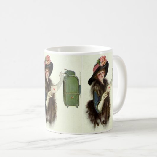 Vintager Viktorianischer Valentinstag Liebe Kaffeetasse (VorderseiteRechts)