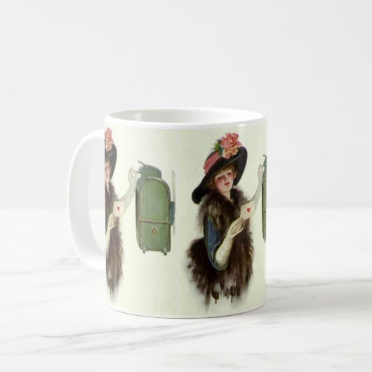 Vintager Viktorianischer Valentinstag Liebe Kaffeetasse (Vorderseite Links)