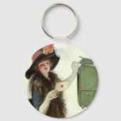 Vintager Viktorianischer Valentinstag Liebe Schlüsselanhänger (Rückseite)