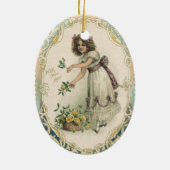 Vintager Viktorianischer Valentinstag, Mädchen mit Keramikornament (Hinten)