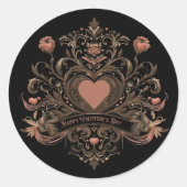 Vintager, Viktorianischer Valentinstag Runder Aufkleber (Vorderseite)