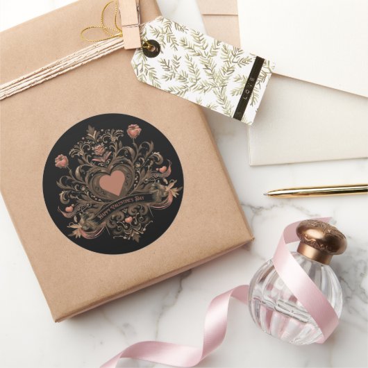 Vintager, Viktorianischer Valentinstag Runder Aufkleber (Schenken)