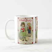 Vintager Viktorianischer Valentinstag, schüchterne Kaffeetasse (Links)