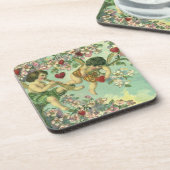 Vintager Viktorianischer Valentinstag Untersetzer (Linke Seite)