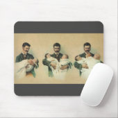 Vintager Viktorianischer Vatertag, es sind Triplet Mousepad (Mit Mouse)