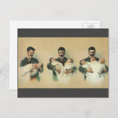 Vintager Viktorianischer Vatertag, es sind Triplet Postkarte (Vorne/Hinten)